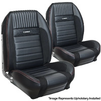 1964 1/2-66 Mustang Deluxe Pony Sport-R Series Upholstery Set w/ Bucket Seats (Front Only) Blue Stitching