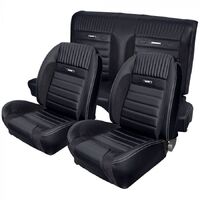 1964 1/2-66 Mustang Deluxe Pony Sport-R Series Upholstery Set w/ Bucket Seats (Front Only) Grey Stitching