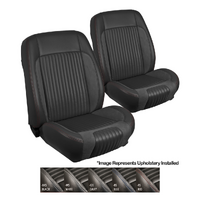 1968-69 Mustang/1968-77 Bronco Sport R Series Upholstery Set w/ Bucket Seats (Front Only) Black Stitching