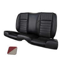 1964 1/2-66 Mustang Coupe Deluxe Rear Sport II Kit Seat Upholstery Set w/ Sport Foam (No Logo) Dark Red & White