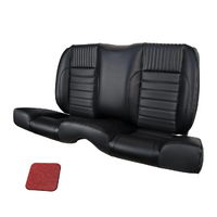1964 1/2-66 Mustang Coupe Deluxe Rear Sport II Kit Seat Upholstery Set w/ Sport Foam (No Logo) Bright Red
