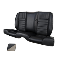 1964 1/2-66 Mustang Coupe Deluxe Rear Sport II Kit Seat Upholstery Set w/ Sport Foam (No Logo) Black & White