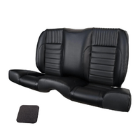 1964 1/2-66 Mustang Coupe Deluxe Rear Sport II Kit Seat Upholstery Set w/ Sport Foam (No Logo) Black