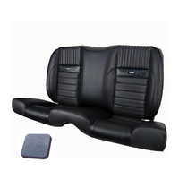 1964 1/2-66 Mustang Coupe Deluxe Rear Sport II Kit Seat Upholstery Set w/ Sport Foam (with Logo, No Console) Blue & White