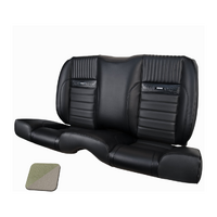 1964 1/2-66 Mustang Coupe Deluxe Rear Sport II Kit Seat Upholstery Set w/ Sport Foam (with Logo, No Console) Ivy Gold & White