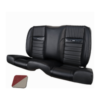 1964 1/2-66 Mustang Coupe Deluxe Rear Sport II Kit Seat Upholstery Set w/ Sport Foam (with Logo, No Console) Metallic Red & White