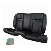 1964 1/2-66 Mustang Coupe Deluxe Rear Sport II Kit Seat Upholstery Set w/ Sport Foam (with Logo, No Console) Turquoise & White