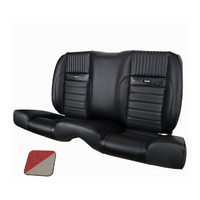 1964 1/2-66 Mustang Coupe Deluxe Rear Sport II Kit Seat Upholstery Set w/ Sport Foam (with Logo, No Console) Bright Red & White