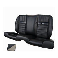 1964 1/2-66 Mustang Coupe Deluxe Rear Sport II Kit Seat Upholstery Set w/ Sport Foam (with Logo, No Console) Black & White