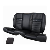 1964 1/2-66 Mustang Coupe Deluxe Rear Sport II Kit Seat Upholstery Set w/ Sport Foam (with Logo, No Console) Black