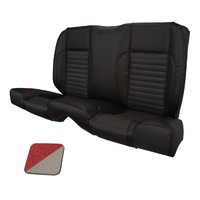 1964-65 Mustang Coupe Standard Rear Sport II Kit Seat Upholstery Set w/ Sport Foam (No Console) Bright Red & White