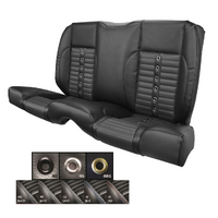 1964-69 Mustang Coupe Sport-X Rear Seat Upholstery Set w/ Sport Foams (No Console) Grey Stitching, Brass Grommets