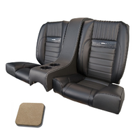 1964 1/2-66 Mustang Coupe Deluxe Rear Sport II Kit Seat Upholstery Set w/ Sport Foam (Pony Logo, with Console) Parchment
