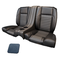 1964-65 Mustang Coupe Standard Sport II Rear Upholstery Set w/ Sport Foam (With Console) Blue