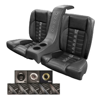 1964-69 Mustang Coupe Sport-X Kit Rear Seat Upholstery Set w/ Sport Foam (With Console) Black Stitching, Steel Grommets