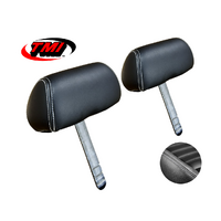 1968 Mustang Headrest Cover for TMI Sport-R Seats (1 Pair) Grey Stitching