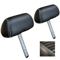 1969 Mustang Headrest Cover for TMI Sport-R Seats (1 Pair) Black Stitching