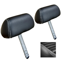 1969 Mustang Headrest Cover for TMI Sport-R Seats (1 Pair) Grey Stitching