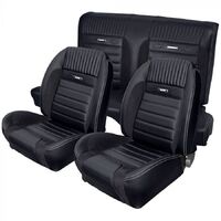 1964 1/2-66 Mustang Convertible Deluxe Pony Sport-R Series Upholstery Set w/ Bucket Seats (Full Seat) Grey Stitching