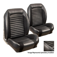 1964-65 Mustang Fastback Standard Sport-R Series Upholstery Set w/ Bucket Seats (Full Set) Black Stitching