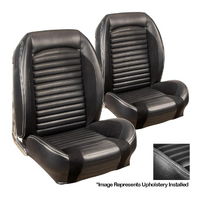 1964-65 Mustang Fastback Standard Sport-R Series Upholstery Set w/ Bucket Seats (Full Set) Grey Stitching