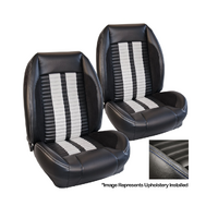 1964-67 Mustang Convertible Sport R500 Upholstery Set (Full Set) Premium Vinyl, Blue Stripes/Stitching