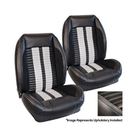 1964-67 Mustang Convertible Sport R500 Upholstery Set (Full Set) Premium Vinyl, Black Stripes/Stitching