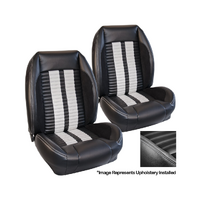 1964-67 Mustang Convertible Sport R500 Upholstery Set (Full Set) Premium Vinyl, Grey Stripes/Stitching