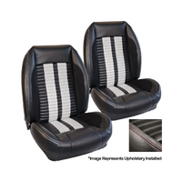 1964-67 Mustang Convertible Sport R500 Upholstery Set (Full Set) OE Vinyl, Red Stripes/Stitching