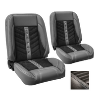 1964-67 Mustang Convertible Sport VXR Upholstery Set w/ Low Back Bucket Seats (Full Set) Black Stitching, Black Grommets