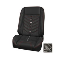 1964-67 Mustang Convertible Sport VXR Upholstery Set w/ Low Back Bucket Seats (Full Set) Black Stitching, Brass Grommets