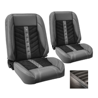 1964-67 Mustang/1966-67 Bronco Sport VXR Upholstery Set w/ Low Back Bucket Seats (Front Only) Black Stitching, Black Grommets