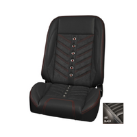 1964-67 Mustang/1966-67 Bronco Sport VXR Upholstery Set w/ Low Back Bucket Seats (Front Only) Black Stitching, Brass Grommets