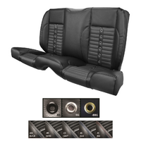 1964-70 Mustang Convertible Sport-XR Upholstery Set (Rear Only) Premium Vinyl, Black Stitching, Black Grommets