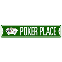 Metal Tin Sign- 24" x 5" - Poker Place