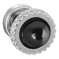 Chrome W/Black Dot Front & Chrome Rear Metal Knob Set (Pair)