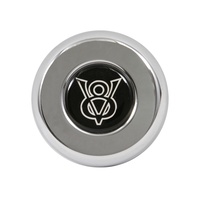 Grant Horn Button Chrome V8 Logo Classic & Challenger Wheels