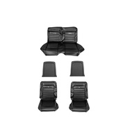 1964 - 1966 Mustang Coupe Full Set Pony Upholstery (Black)
