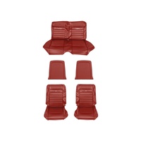 1964 - 1966 Mustang Coupe Full Set Pony Upholstery (Bright Red)