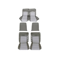 1964 - 1966 Mustang Coupe Full Set Pony Upholstery (Ivy Gold/White)