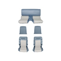 1965 - 1966 Mustang Pony Upholstery (Blue/White)
