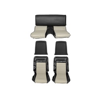 1965 - 1966 Mustang Pony Upholstery (Black/White)