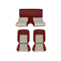 1965 - 1966 Mustang Pony Upholstery (Bright Red/White)