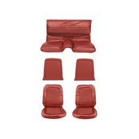 1965 Mustang Full Set Fastback Upholstery (Standard, Bright Red)
