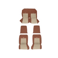 1966 Mustang Coupe Full Set Pony Upholstery (Emberglow/Parchment)