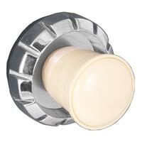 Ivory Plastic Front & Chrome Metal Rear Knob Set (Pair)