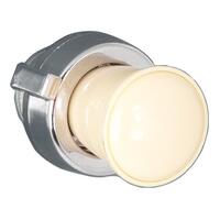 Ivory Front & Chrome Rear Plastic Knob Set (Pair)