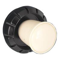 Ivory Plastic Front & Black Metal Rear Knob Set (Pair)