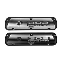 Finned Aluminium Valve Covers 302 Powered By Ford Black Wrinkle