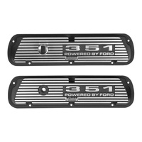 Finned Aluminium Valve Covers 351 Powered By Ford Black Wrinkle